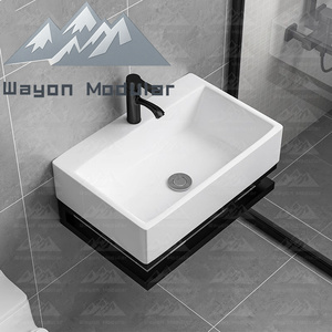 Lavabo da Parete in Stile Industriale Premium con Specchio con Cornice Nera <span class=keywords><strong>e</strong></span> Mensola Portaoggetti, Mobile Bagno Minimalista Compatto - Product Image 2