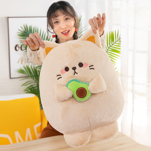 Tùy Chỉnh Thiết Kế Kawaii Bơ Bat Mèo Thú Nhồi Bông Sang Trọng Gối Khổng Lồ Dễ Thương Lớn Mèo Đồ Chơi Búp Bê Cho Trẻ Em Mềm Phim Hoạt Hình PP Bông - Product Image 4