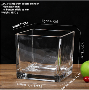 Vase carré en verre pour maison de fleurs, planteur, aquarium, décoration pour la maison, vente en gros - Product Image 2