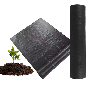 Toile géotextile noire tissée en PP résistante aux UV pour jardin, agriculture, anti-herbe, couverture de sol - Product Image 1
