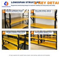 Étagère de rangement multi-niveaux réglable de capacité moyenne 500 kg pour entrepôt, atelier et magasin de détail