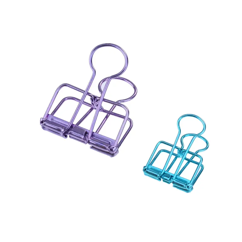 Multiple Colors Wire Binder Clips Cute Teardrop Paper Clips Metal Office Hollow Clamps Binder & Paper Clip for Different Size