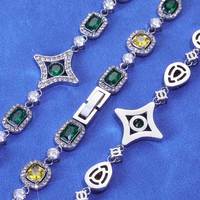Collier ras du cou 10MM avec breloques en zircone triangulaires, rondes et rectangulaires, effet diamant arc-en-ciel, pour femmes et hommes, cadeau