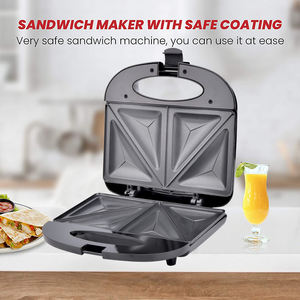 Hoja decorativa <span class=keywords><strong>grande</strong></span> S/S <span class=keywords><strong>para</strong></span> desayuno, <span class=keywords><strong>tostadora</strong></span> de gofres eléctrica, 2 rebanadas, antiadherente, mango táctil fresco, sandwichera con placa fija - Product Image 5