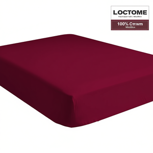 Sábana Ajustable 100% Algodón Bordeaux Francés Queen 160x200cm - Product Image 3