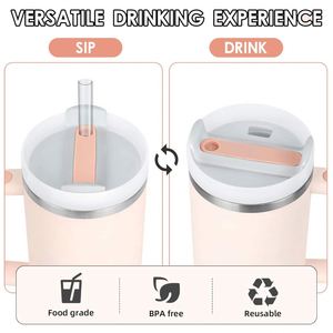 40oz 30oz Tumbler with Handle Sublimation Double Wall Stainless Steel TUMBLER with Straw <b>Coffee</b> Mug with Lid - Product Image 3
