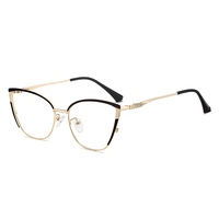 Moda señoras mujeres Rosa ceja patchwork oro metal cuadrado lado diamante armacao de oculos anti luz azul lentes gafas