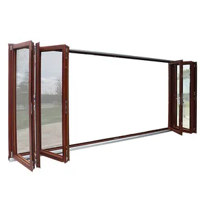 Commerciële grade weerbestendig houten poeder aluminium grote opening bi fold deuren