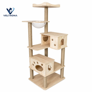Nature Forest Cat Tree Tower Flower Perch Woven Basket Bed Wood Branch Frame Sisal Scratch Indoor Furniture Wholesale