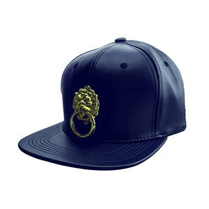 Cappello in finta pelle blu Navy - Product Image 1