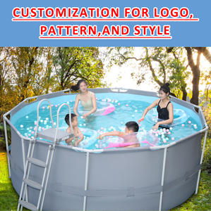 Bán buôn tùy chỉnh Thông tư gấp khung kim loại lọc bơm trên mặt đất hồ bơi với hồ bơi thang - Product Image 3