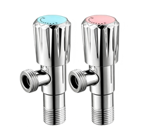 Robinet d'arrêt double usage en acier inoxydable moderne, épaissi, triangulaire, pour toilettes et chauffe-eau, eau froide et chaude, pour hôtel