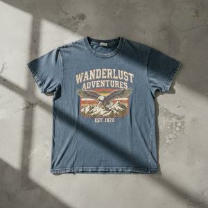 T-shirt homme en coton épais pour sports d'été en plein air, OEM/ODM, TKAN917D, logo personnalisé, coupe ample, effet vintage, prix bas. - Product Image 1