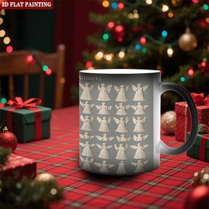 Custom Wedding Pattern Magic Mug Frosted Black 11oz <b>Ceramic</b> Heat Sensitive Blank <b>Cup</b> - Product Image 2