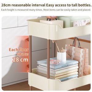 Carrito de Almacenamiento Moderno y Ecológico <span class=keywords><strong>para</strong></span> Cocina, con 5 Niveles, <span class=keywords><strong>Cesta</strong></span> de Plástico <span class=keywords><strong>para</strong></span> Frutas y Verduras, Rotación de 360 Grados - Product Image 5