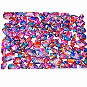 พลอยควอตซ์หลากสี รูปทรงต่างๆ สำหรับทำเครื่องประดับ  ขายส่งพลอยธรรมชาติสวยงาม ได้แก่ ดาเลียสีชมพู  หอยมุกหนาม  ทองแดง  เทอร์ควอยซ์ - Product Image 1