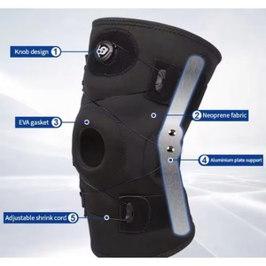 Échantillon gratuit : Genouillère en néoprène à bouton rotatif, genouillère à rotule ouverte avec plaque de soutien pour déchirure du ménisque - Product Image 2