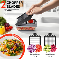 Logo personnalisé, 15 pièces en 1, outils multifonctionnels pour fruits et légumes, trancheuse à oignon manuelle, trancheuse à légumes, hachoir à aliments et légumes
