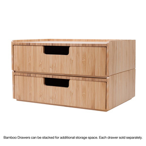 Bamboo Wood Drawer Storage <b>Box</b> For Cosmetic <b>Makeup</b> Organizer Desktop Multi Functional With Compartment - Product Image 5