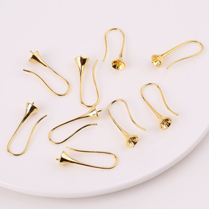 Ganchos para pendientes en forma de trompeta, electrochapados en cobre, para la fabricación de pendientes, accesorios de joyería estilo gota. - Product Image 1