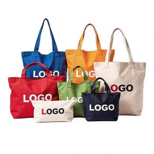 Sac fourre-tout en toile personnalisé, coton robuste, fermeture éclair, sac de shopping promotionnel avec impression de logo - Product Image 1
