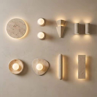 Applique murale moderne Wabi Sabi pour couloir, en pierre naturelle de travertin, luminaires muraux pour maison, villa, hôtel, projet