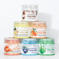Olie-control exfoliërende ijsroommassage textuur natuurlijke biologische gezichts scrub witmakende suiker fruit geklopt gezichts scrub voor alle huidtypen