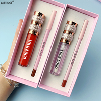 Kit de maquillage pour les lèvres rose, gloss à lèvres mat pailleté, huile à lèvres, crayon à lèvres vegan haute pigmentation, rouge à lèvres liquide, gloss à lèvres brillant, kit de crayon à lèvres