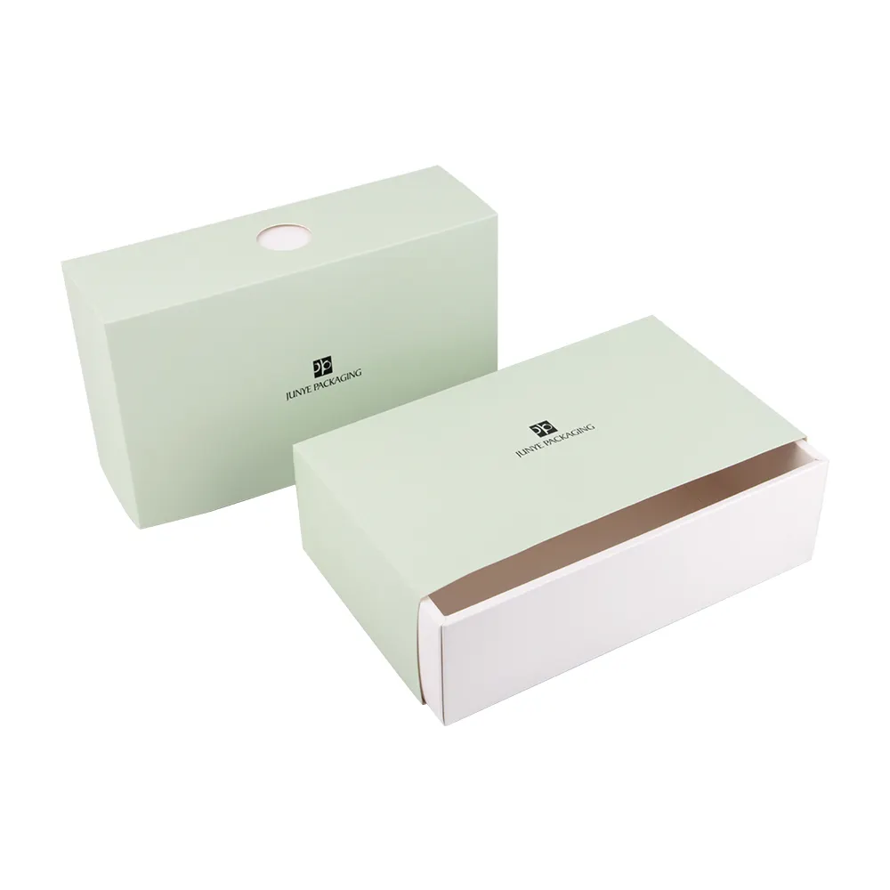 Cajas de papel suave rectangulares para cajón verde, cajas de productos de alta calidad, marca personalizada, venta al por mayor, gran oferta