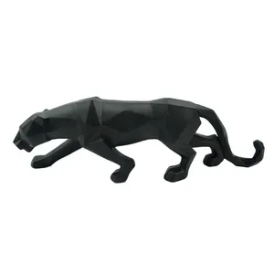 Dekorasi Rumah Patung Hewan Resin Polyresin Origami Hitam Cheetah Panther Dekorasi Rumah Hewan