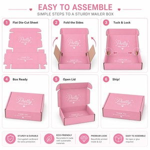 <span class=keywords><strong>Cajas</strong></span> de Cartón Corrugado para Envío Postal a Precio Económico, Empaque Personalizado para Regalo con Patrón Rosa y Grosor de 2 mm - Product Image 4