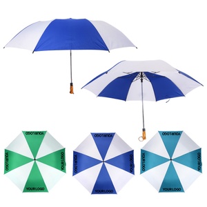 Big Size Auto Open 2 Folding Wooden Handle Golf <b>Umbrella</b> / Durable Portable Golf <b>Umbrella</b> for Outdoor Sports - Product Image 1