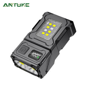 Lampe de travail Antuke Cob rechargeable, lampe torche LED portable avec affichage numérique et clip magnétique pour utilisation en extérieur - Product Image 1