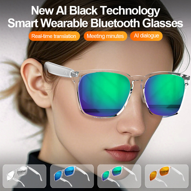 A10 New Al Black Technology Smart Wearable for Glasses AI Translation Voice Assistant Touch Control Magnetic Charging Call