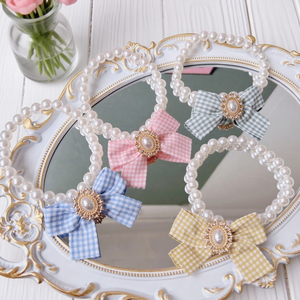 2025 Nueva gran oferta elegante de lujo de doble capa perla pajarita patrón militar mascota gato perro Collar accesorios personalizados para Ins - Product Image 3