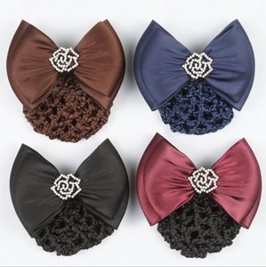 Cheveux Snood Filets Bowknot Décor Français Barrette Pince À Cheveux Strass Cristaux Rose Fleur Arc <span class=keywords><strong>Crochet</strong></span> Hairnet Titulaire <span class=keywords><strong>Chignon</strong></span> Couverture - Product Image 1