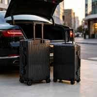 Valise de luxe pour ordinateur portable, à roulettes, texture carbone, coque rigide, antivol, étanche, diverses fonctionnalités disponibles