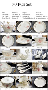 High-End Gold Applique Bone China Porcelain Dinnerware <b>Sets</b> Exquisite Tableware Home <b>Camping</b> Sustainable High Quality Utensils - Product Image 5