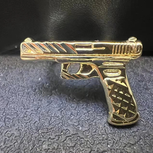 <span class=keywords><strong>Anello</strong></span> a Forma di <span class=keywords><strong>Pistola</strong></span> in Acciaio Inossidabile, Ciondolo Placcato Oro 18K, Gioiello Unisex - Product Image 1