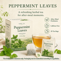 Tisane de feuilles de menthe poivrée pour après les repas, infusion glacée estivale, idéale pour le bureau et la restauration, menthe en feuilles entières pour tasses
