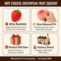 Jouets Squishy Southpeak, Jouets Anti-Stress Squishy Factory, Jouets à Presser en Forme de Fruits, Jouets Squishy à Remontée Lente, Cadeau Anti-Stress, 6 Modèles