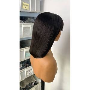 Perruques courtes à <span class=keywords><strong>frange</strong></span> sans colle 3by1, <span class=keywords><strong>cheveux</strong></span> humains, <span class=keywords><strong>coupe</strong></span> droite, femmes noires, <span class=keywords><strong>cheveux</strong></span> vietnamiens, raides, bruts, HD, <span class=keywords><strong>frange</strong></span>, 10 pouces - Product Image 4