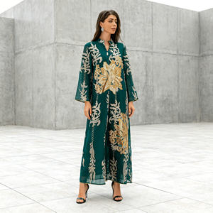 Abaya Maxi en Polyester Brodé de Luxe pour Femmes Musulmanes, Soirée, Élégant, Vente en Gros Personnalisée - Product Image 1
