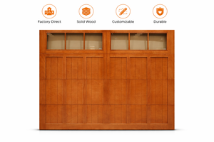 <span class=keywords><strong>Porte</strong></span> de <span class=keywords><strong>garage</strong></span> sectionnelle extérieure en bois massif de style industriel moderne avec fenêtres en verre, sur mesure, isolée et antivol - Product Image 5