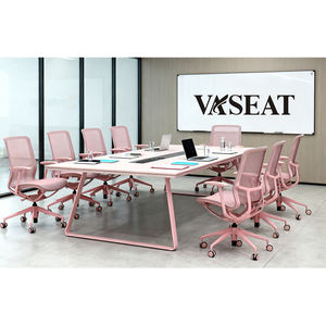 Chaise de bureau ergonomique pivotante <span class=keywords><strong>en</strong></span> maille rose contemporaine, <span class=keywords><strong>fauteuil</strong></span> de direction <span class=keywords><strong>en</strong></span> aluminium, chaise de conférence <span class=keywords><strong>pour</strong></span> étude, chaise de bureau - Product Image 1