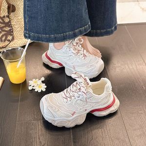 Chaussures plateforme à lacets en cuir de vachette Eu Printemps 2026, baskets décontractées streetwear tendance pour femmes - Product Image 2