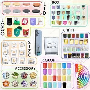 Pot à <span class=keywords><strong>bougie</strong></span> en verre FENGJUN, surface irisée, pour décoration de Noël, résistant à la chaleur, emballage de <span class=keywords><strong>bougie</strong></span> écologique - Product Image 5