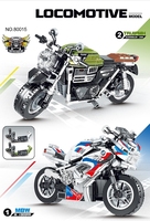 Modèle de moto et de voiture City Tech MOC Racing Moto Bike Vehicle DIY Bricks Sets 2 Styles Building Blocks Assembled Toys for Kids