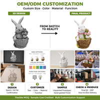 Nouvelles décorations de Pâques en résine, simulation de couple de lapins, cadeau créatif, ornements en résine pour la maison et le bureau