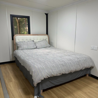 Maison modulaire préfabriquée de luxe avec 2 chambres, 1 salle de bain, bureau, extensible, type conteneur, maison capsule